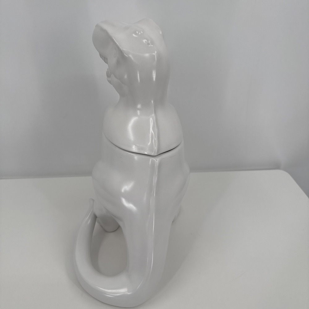 Threshold Target White Dinosaur T Rex Cookie Jar Canister Minimalist Fun Modern - Picture 8 of 11